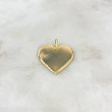 Dije Placa Corazón 1.65gr / 2.3cm / Bordes Diamantados Oro Amarillo