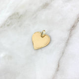 Dije Placa Corazón 1.6gr / 2.2cm / Bordes Diamantados Oro Amarillo