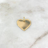 Dije Placa Corazón 1.6gr / 2.2cm / Bordes Diamantados Oro Amarillo