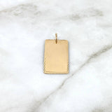 Dije Placa Rectangular 3.7gr / 3.9cm / 33mm*19mm Bordes Diamantados Oro Amarillo