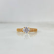 Anillo Solitario Tupido 1.85gr / T5 / Circones Blancos Oro Amarillo