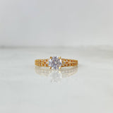 Anillo Solitario Tupido 1.85gr / T5 / Circones Blancos Oro Amarillo