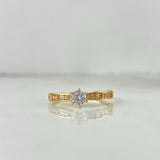 Anillo Solitario Escalonado 1.8gr / T8 / Circones Blancos Oro Amarillo