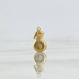 Dije Bolsa de Dinero Plana 0.6gr / 2.2cm / Oro Amarillo