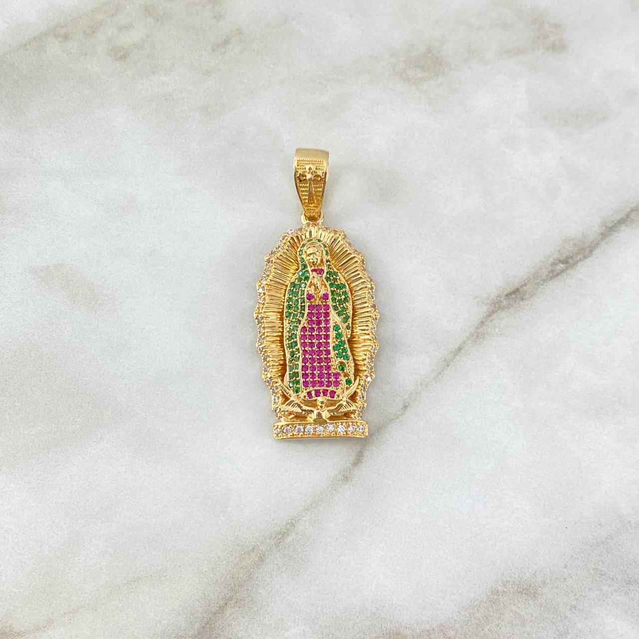 Dije Virgen Guadalupe 10gr / 4.7cm / Circones Blancos Verdes Fucsias Oro Amarillo ©