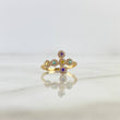 Anillo Cruz Tupida 2gr / T7 1/2 / Circones Blancos Celestes Lilas Amarilos Oro Amarillo