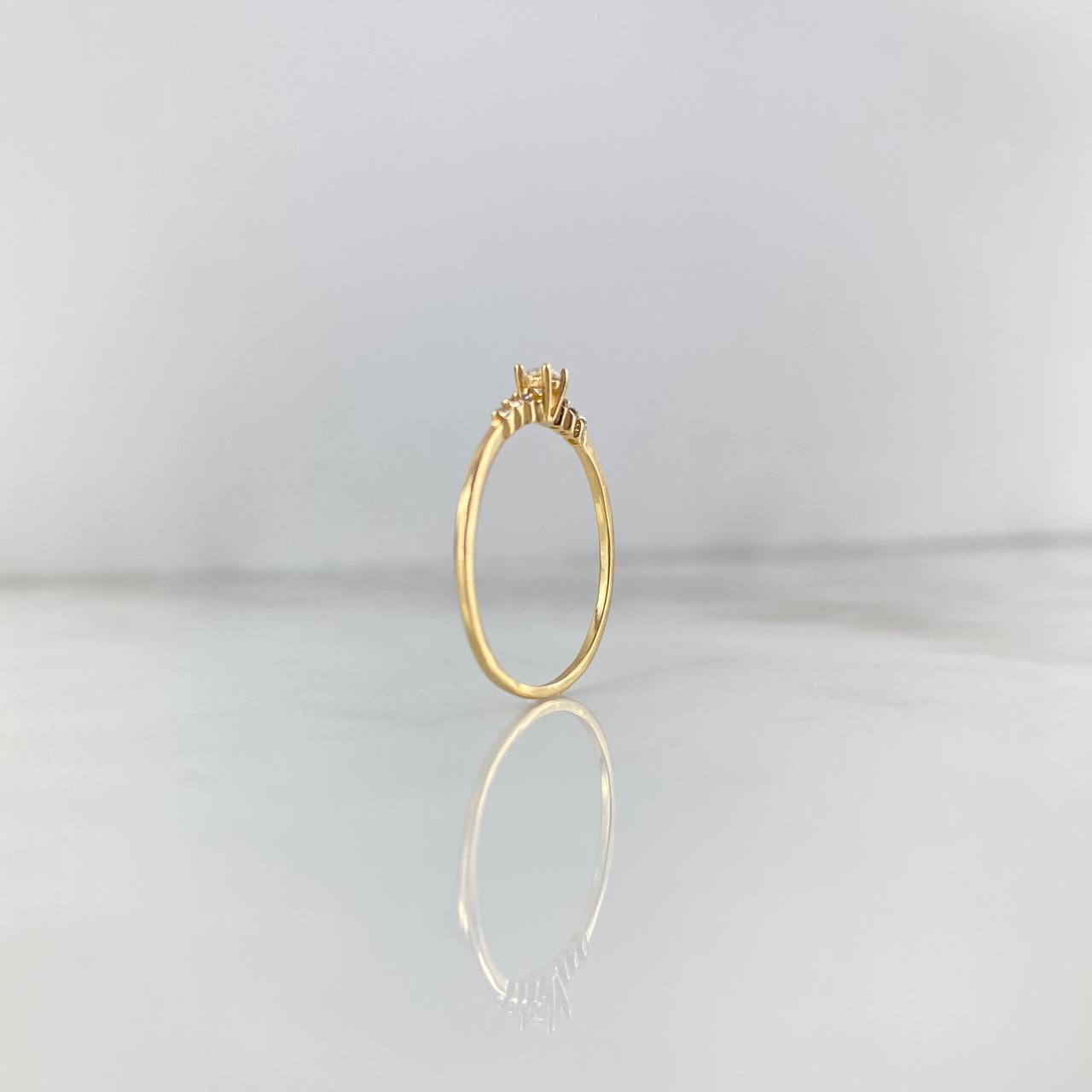 Anillo Solitario Circulos 1.1gr / T8 / Circones Blancos Oro Amarillo *