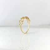 Anillo Corazones Bordeados 1.3gr / T5 3/4 / Oro Amarillo *