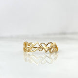 Anillo Corazones Bordeados 1.4gr / T6 3/4 / Oro Amarillo *