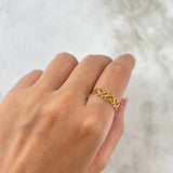 Anillo Corazones Bordeados 1.4gr / T6 3/4 / Oro Amarillo *