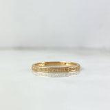 Anillo Rustico Carril 1.45gr / T6 1/4 / Circones Blancos Oro Amarillo *