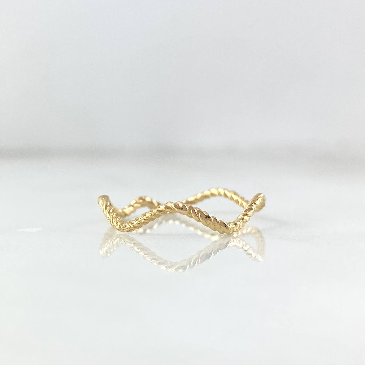 Anillo Trenza Zig-Zag 0.9gr / T7 / Oro Amarillo