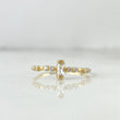 Anillo Solitario Morse Rectangular 1.15gr / T6 1/4 / Circones Blancos Oro Amarillo *