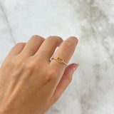 Anillo Silueta Corazon Punteado 0.95gr / T7 3/4 / Oro Amarillo *