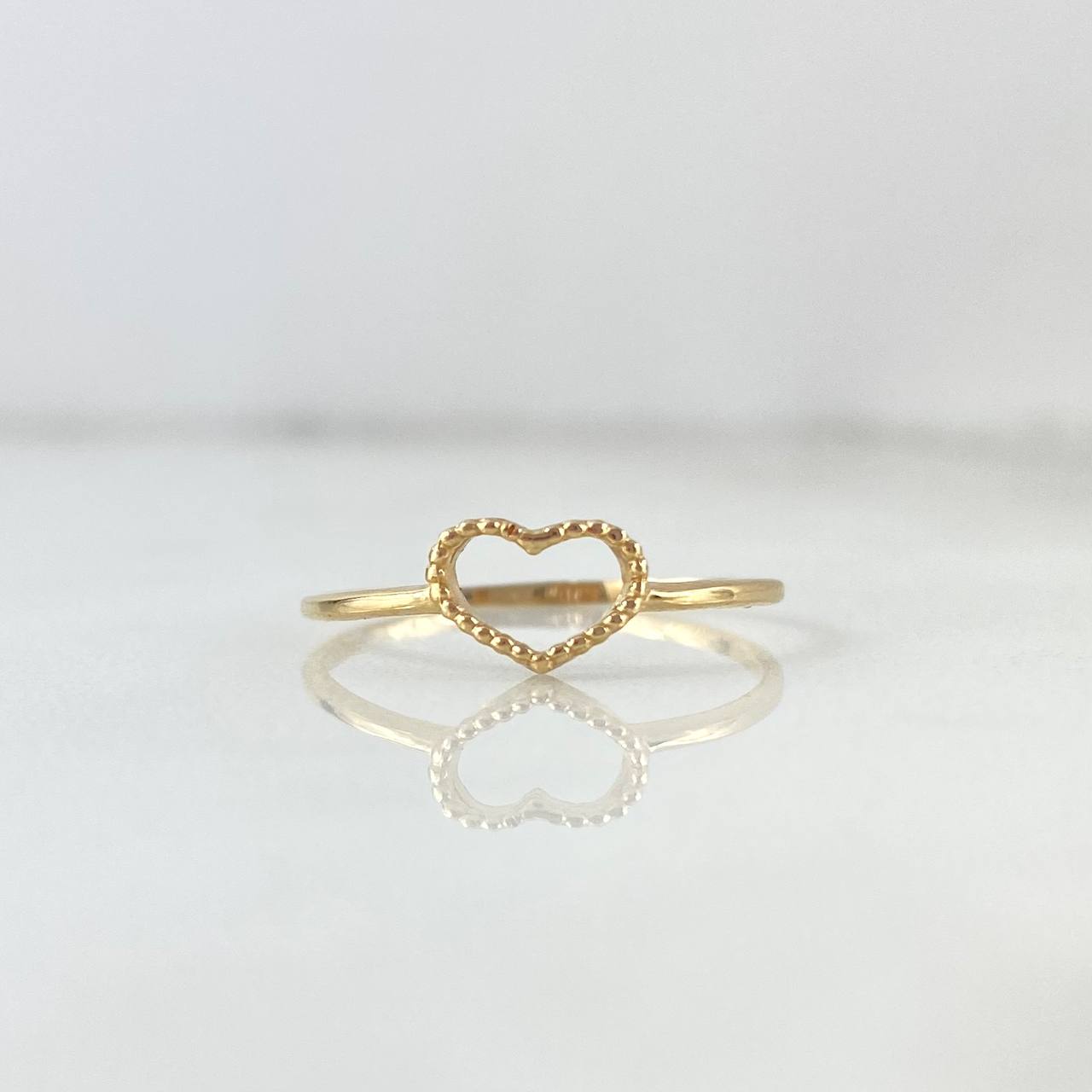 Anillo Silueta Corazon Punteado 0.95gr / T7 3/4 / Oro Amarillo *