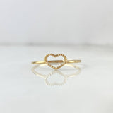 Anillo Silueta Corazon Punteado 0.9gr / T6 3/4 / Oro Amarillo *