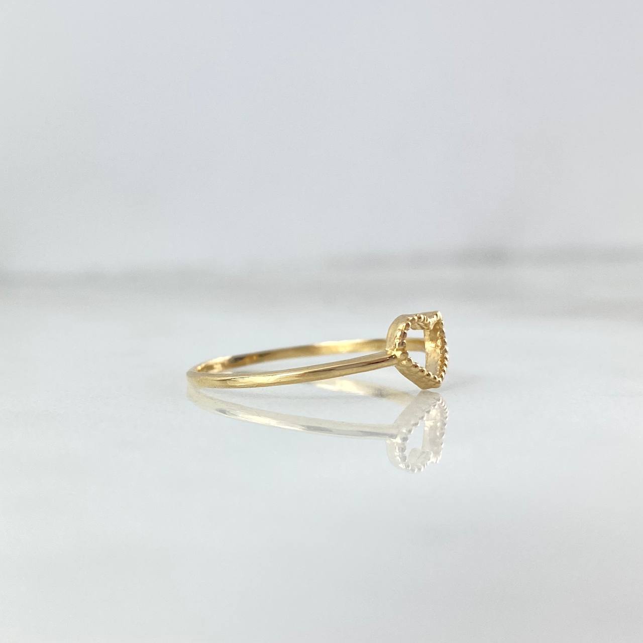 Anillo Silueta Corazon Punteado 0.95gr / T7 3/4 / Oro Amarillo *