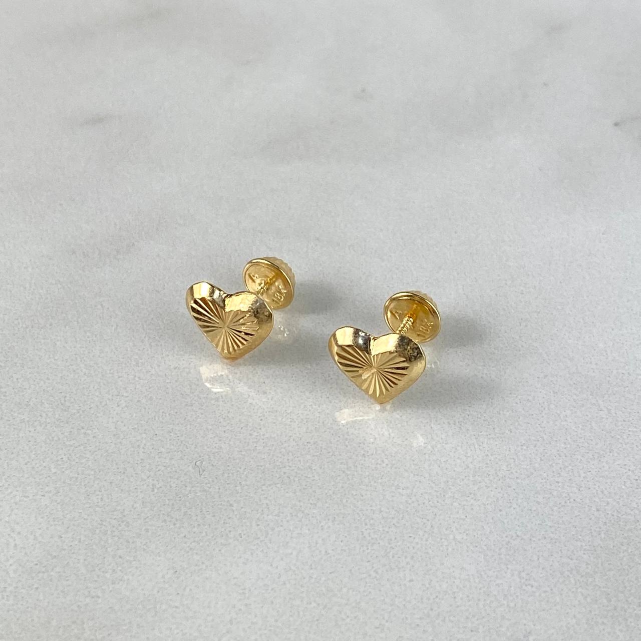 Topos Corazón Diamantado 0.9gr / Troquelado Oro Amarillo *