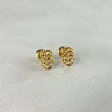 Topos Tres Corazones 0.7gr / Diamantados Oro Amarillo