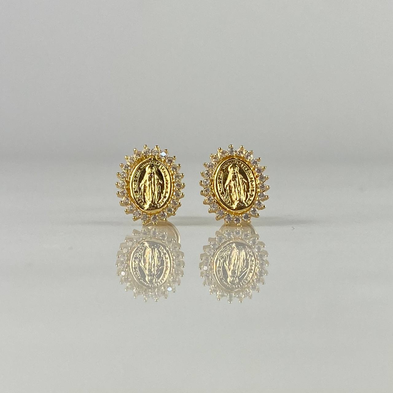 Topos Virgen Milagrosa 1.4gr / Circones Blancos Oro Amarillo*