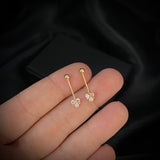 Piercing Ombligo 12.5mm Trio Circones Blanco Bola 3.5mm Oro Amarillo (Joya)