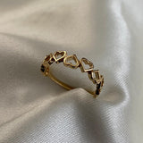 Anillo Corazones 1.8gr-T7 Oro Amarillo