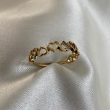 Anillo Corazones 1.75gr-T6 1/2 Oro Amarillo