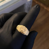 Anillo Corona RX 4.1gr-T10 1/4 Circones Blancos Oro Amarillo