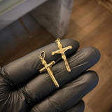 Dije Cruz Cristo 1.15gr/3.3cm Lisa Troquel Oro Amarillo