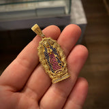 Dije Virgen de Guadalupe 9.7gr/4.8cm Circones Blancos Azules Fucsias Oro Amarillo