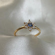 Anillo Flor 1.6gr-T5 3/4 Circones Celeste Blancos Oro Amarillo