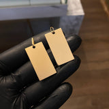 Dije Placa Rectangular 3.6gr / 3cm*1.6cm Liso Mate Oro Amarillo Nac. Esp.