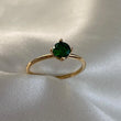 Anillo Solitario 1.55gr-T6 Circon Verde Oro Amarillo