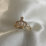 Anillo Corona Real 1.6gr-T6 1/4 Circones Blancos Oro Amarillo