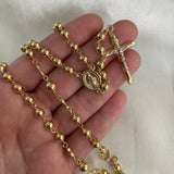 Rosario 17.85gr/60cm 5-6mm Virgen Milagrosa Bola Lisa Oro Amarillo