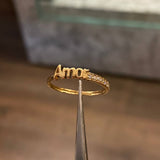 Anillo Amor 1.15gr-T6 1/2 Circones Blancos Oro Amarillo