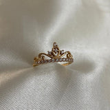 Anillo Corona 1.25gr-T5 Circones Blancos Oro Amarillo