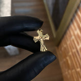 Dije Cristo Cruz Diamantada 1.65gr / 3cm Oro Amarillo