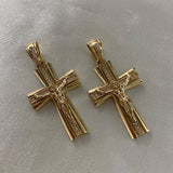 Dije Cristo 5.4gr/3.8cm Circones Blancos Oro Amarillo