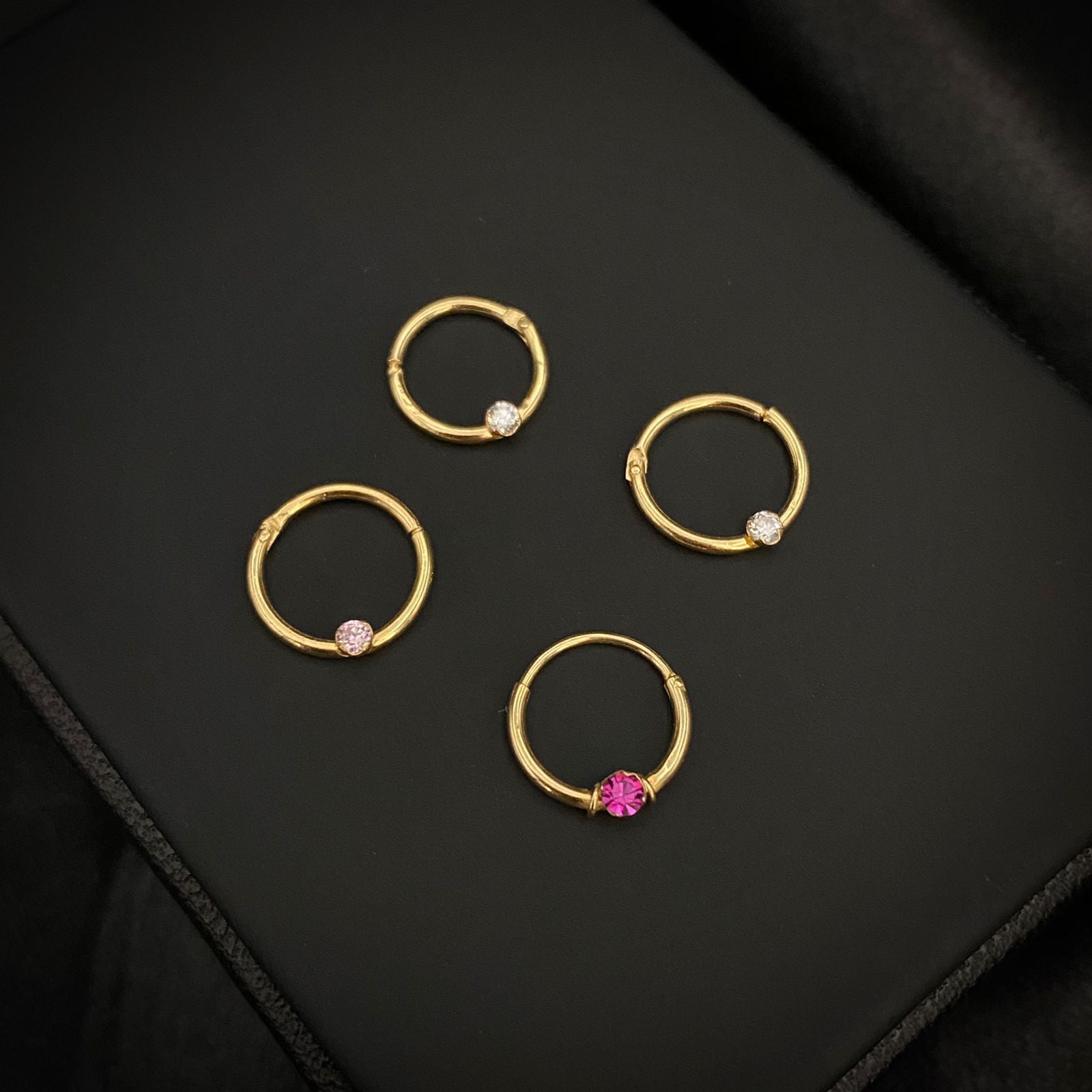 Piercing Aro 11.2mm Circon Fucsia Oro Amarillo (Joya)