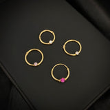 Piercing Aro 11.2mm Circon Rosa Oro Amarillo (Joya)