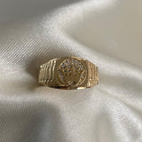 Anillo Corona Rx 3.8gr-T8 3/4 Circones Blancos Oro Amarillo