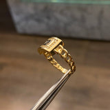 Anillo LV Cubano 4.15gr-T7 3/4 Circones Blancos Oro Amarillo