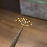 Anillo Corazones 1.25gr T7 Oro Amarillo*