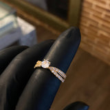 Solitario Infinito 2.55gr T6 1/2 Anillo Circones Blancos Oro Amarillo*