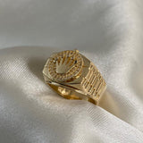 Anillo Corona Rx 6.8gr-T10 1/4 Circones Blancos Oro Amarillo