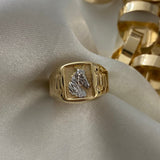 Anillo Caballo 3.35gr - T9 3/4 Dos Oros Amarillo Blanco