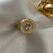 Anillo Corona RX 3.4gr - T10 1/2 Circones Blancos Dos Oros Amarillo Blanco