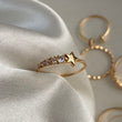 Anillo Estrellas 1.45gr-T6 1/4 Circones Blancos Oro Amarillo