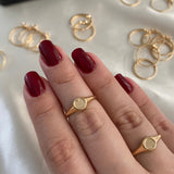 Anillo Corazon 2.0gr-T6 Sello Liso Oro Amarillo